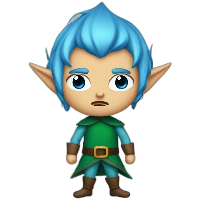 elf with blue hair angry emoji