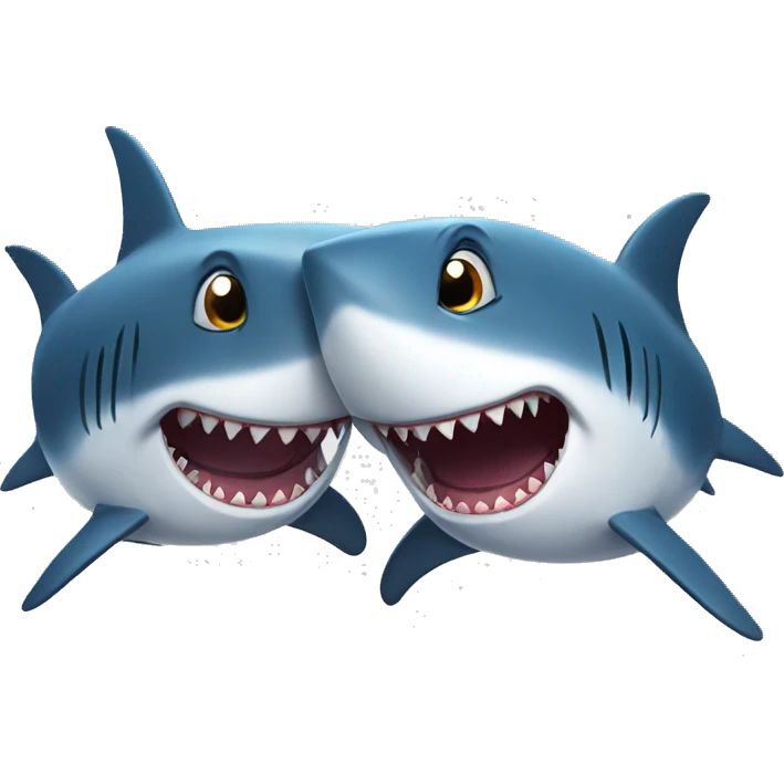 two shark friends emoji