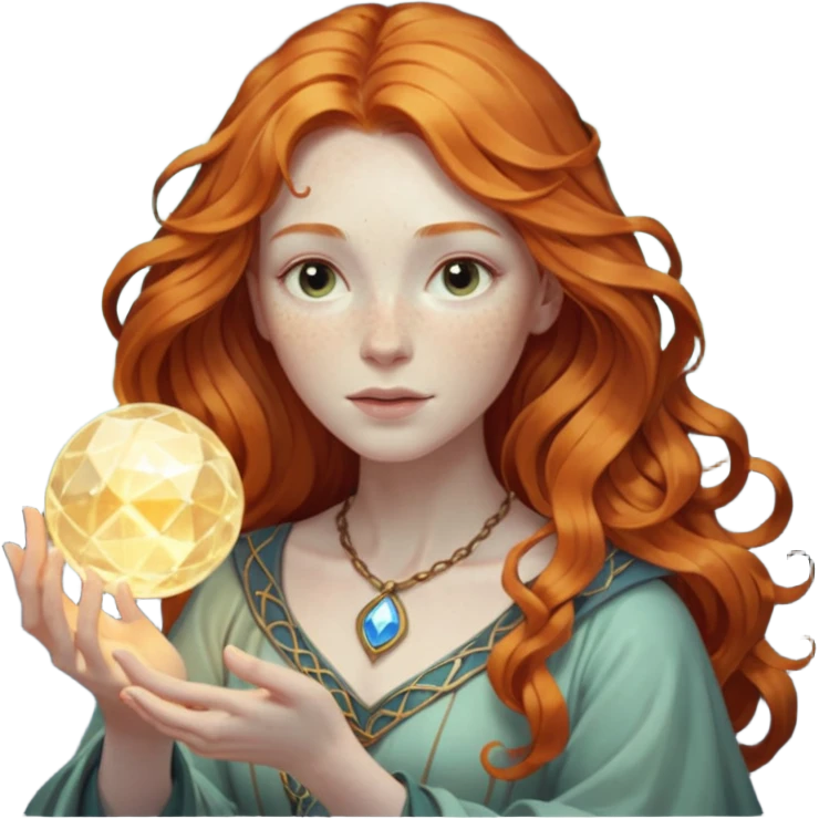 fantasy magic tarot card low poly ginger emoji