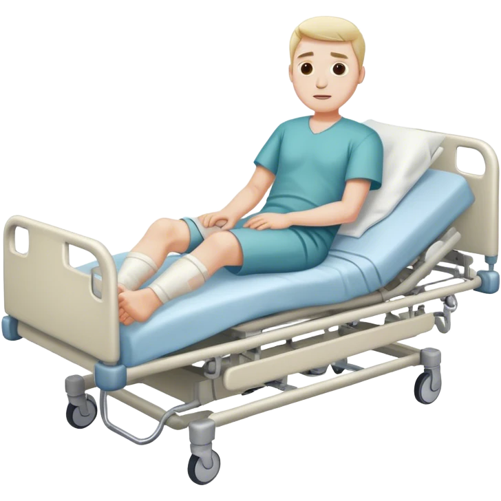 guy with a Broken leg in a hospital emoji