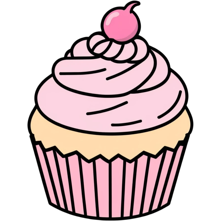 cupcake with pink icing emoji