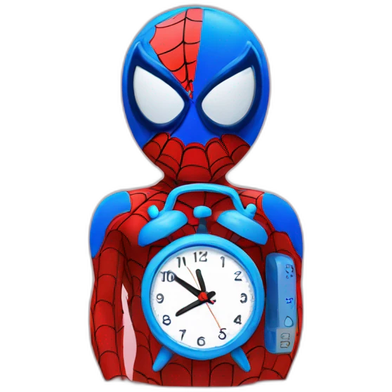 Blue red spiderman alarm clock emoji