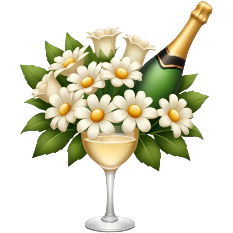 arranjos de flores num buque cor champagne e branco   emoji