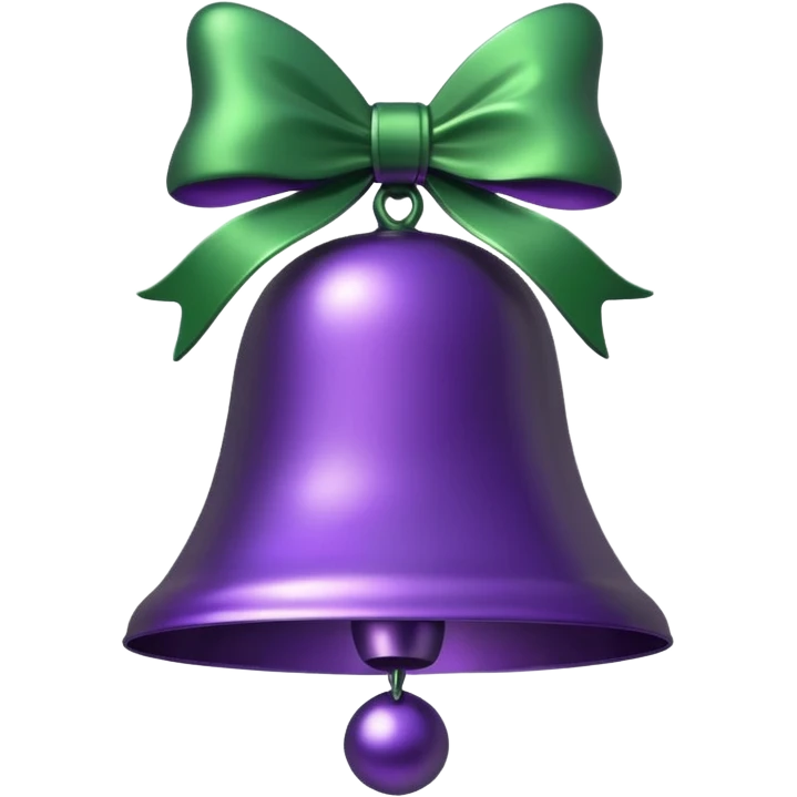  purple christmas bell with pine  emoji