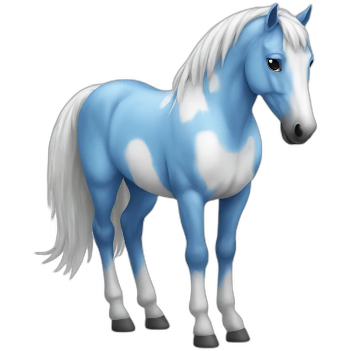 A blue and white horse emoji