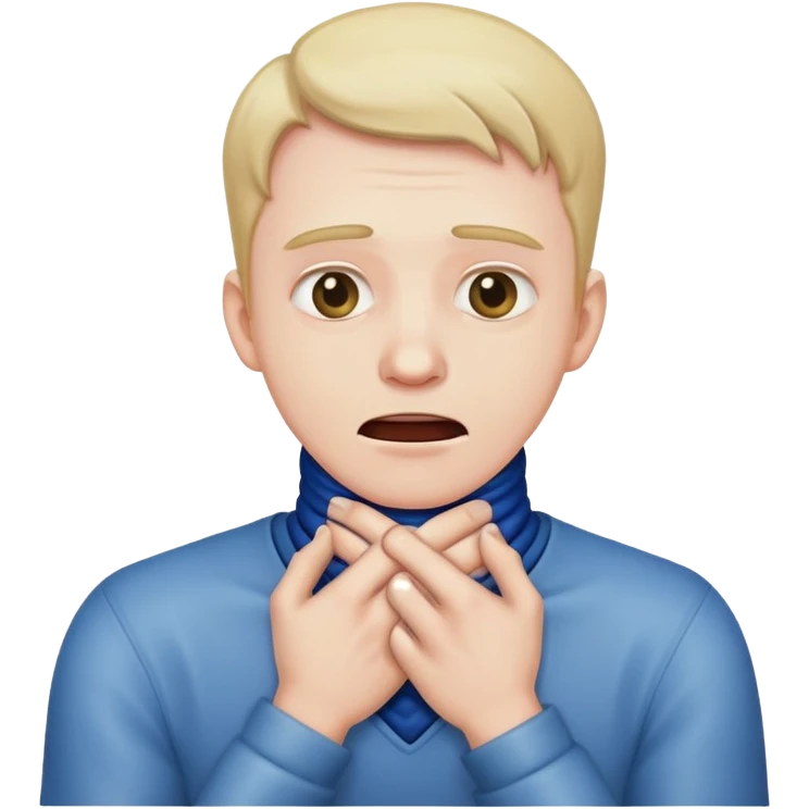 Guy with hands chocking neck  emoji
