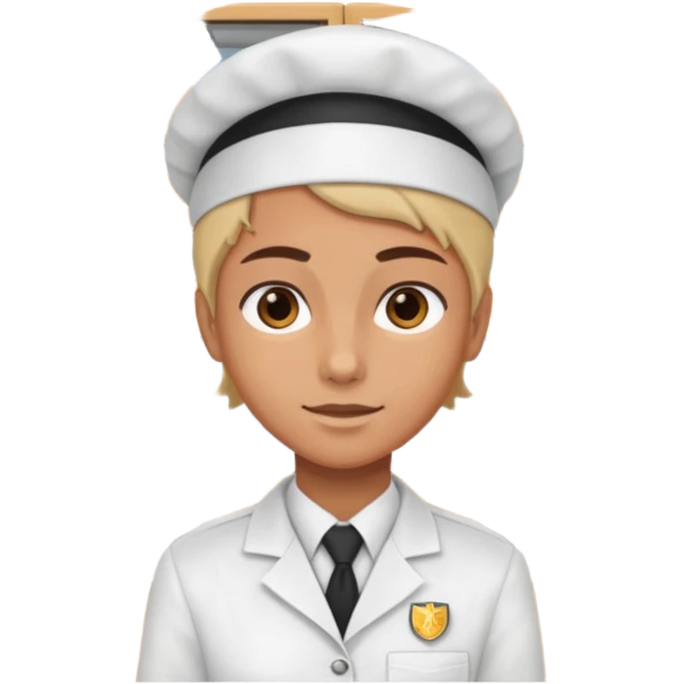 hazme una persona atendiendo en un comedor universitario detras de una vitrina emoji