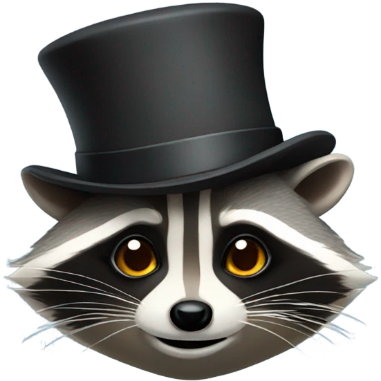 Raccoon with a top hat emoji