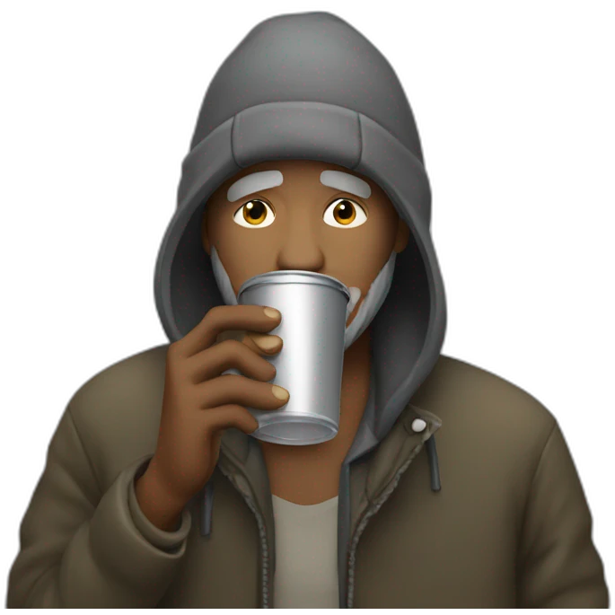homeless man drinking emoji