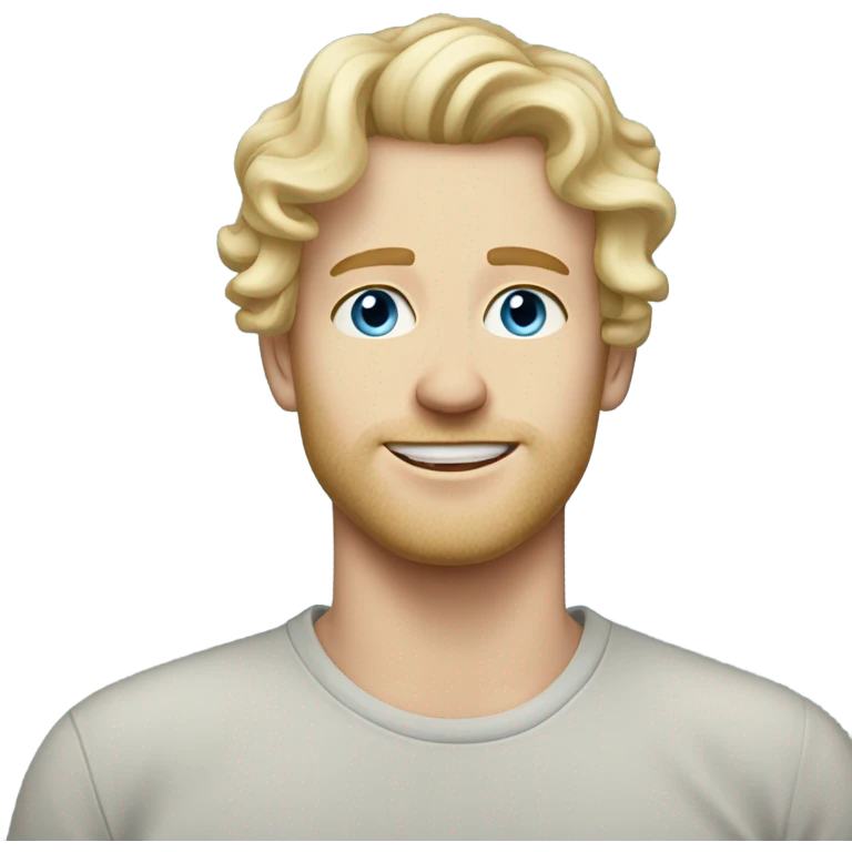 light curl blonde 30yo man blue eyed pale skin emoji