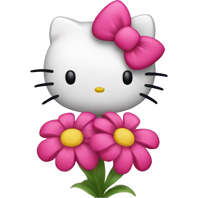 Hello kitty on flower  emoji