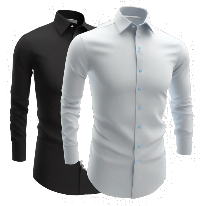 - formal white long sleeve shirt with a collar (also: black, light blue, gray)
- long sleeve plain stretch business formal black shirt emoji