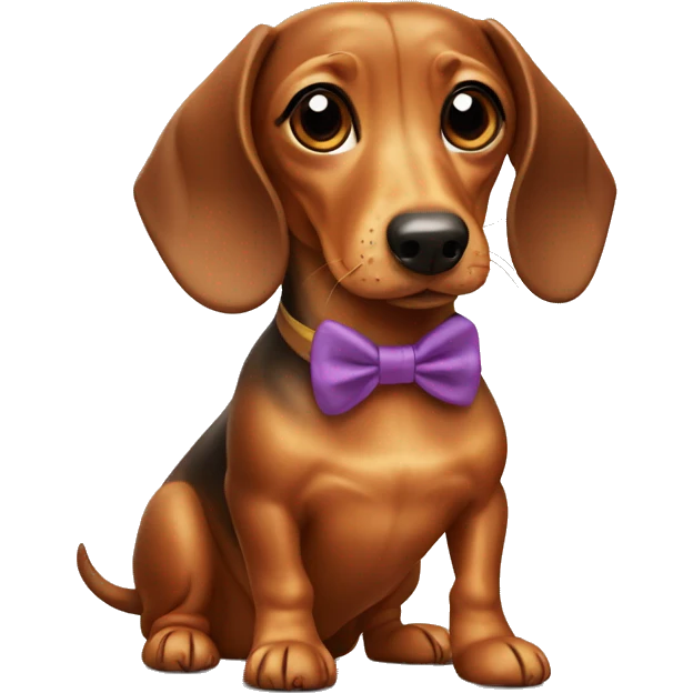 weiner dog with a bow emoji