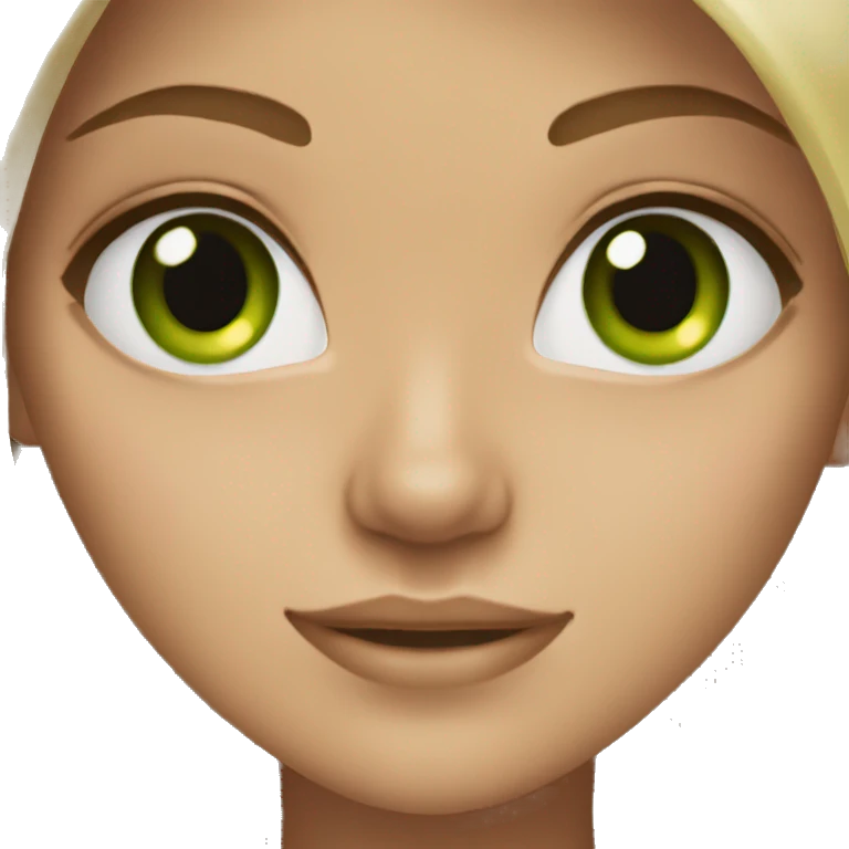 Girl with Green eyes dark blonde Haie emoji