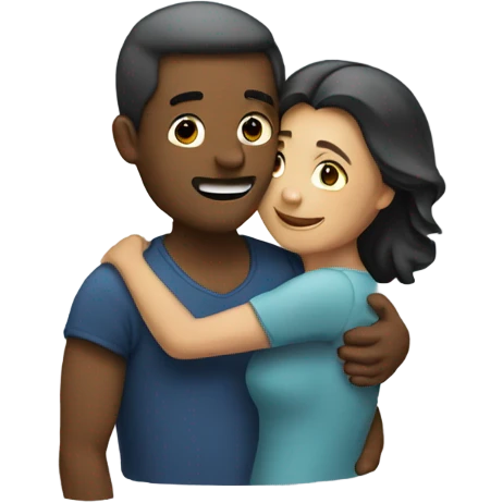Man and woman hugging  emoji