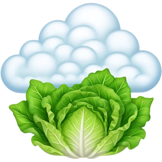 Clouds made from Lettuce emoji