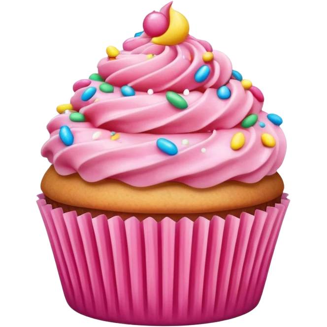 Cupcake with pink icing emoji