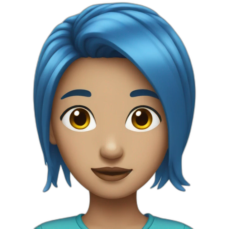 Girl with blue hair emoji