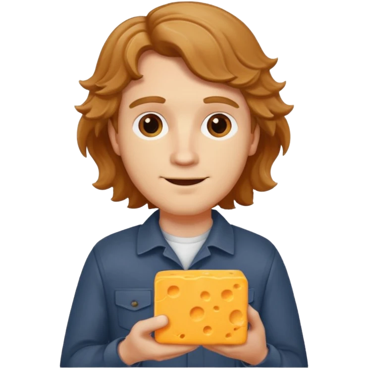white guy with light brown wavy hair cheddar cheese emoji