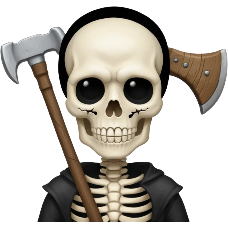 Una cara de esqueleto con una acha emoji