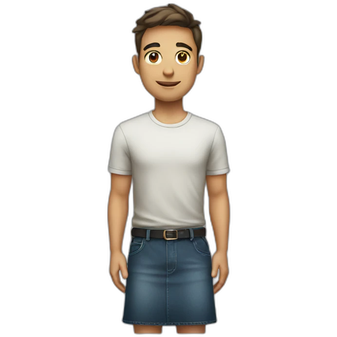 Cute guy in skirt emoji