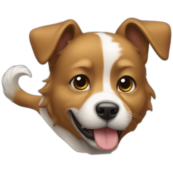 Chien sur un chat emoji