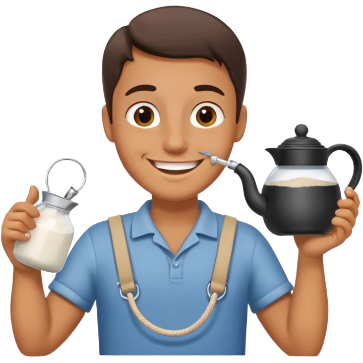 Salt Jug with leash in it hand emoji