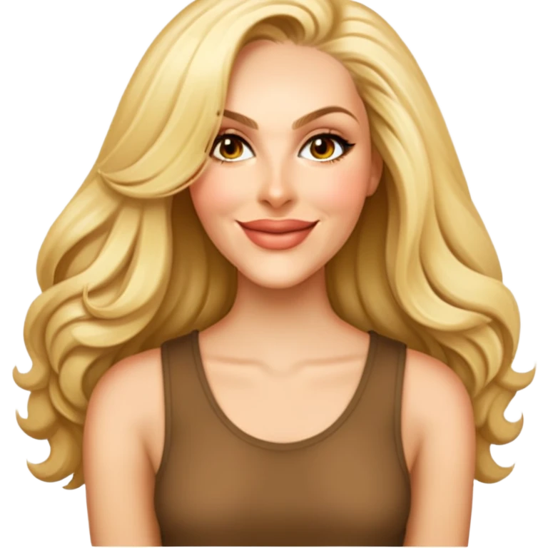 Smiling, full hair emoji