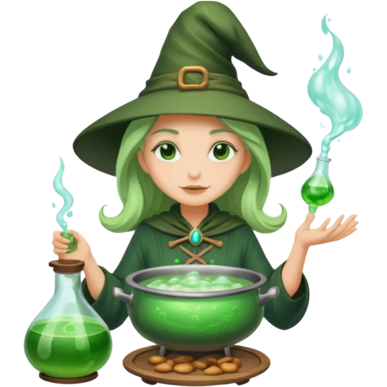 green witch cooking potion emoji