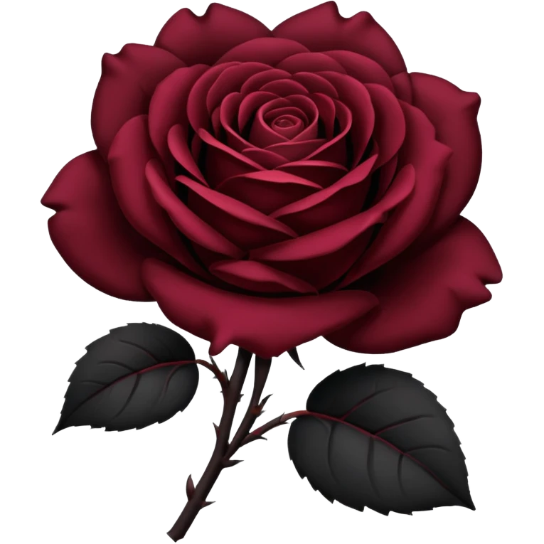 black rose, without green leaves, just flower emoji