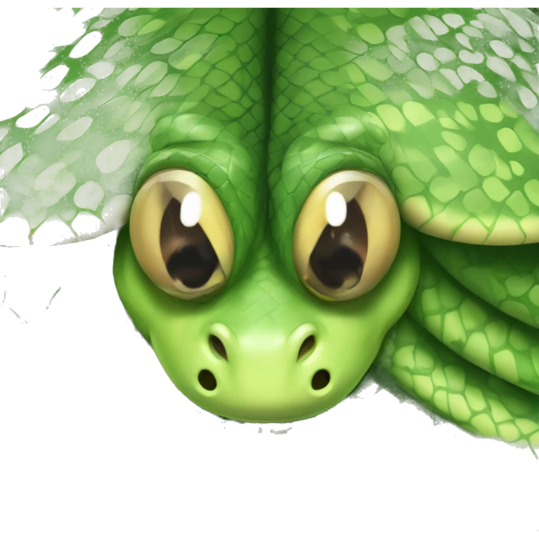 Big Green Indian Python Head Small Eyes emoji