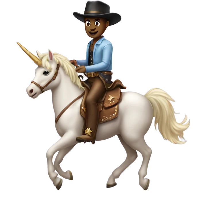 Cowboy riding a unicorn with a top hat emoji