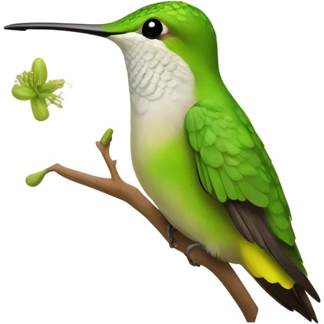 Simple real hummingbird with chartreuse background  emoji