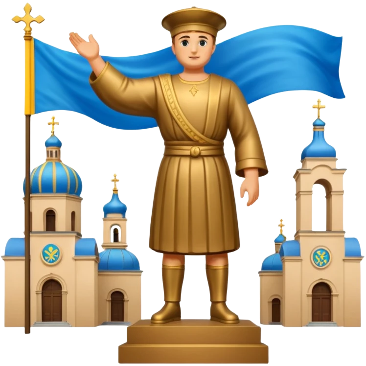 Ukrainian statue on the main square emoji