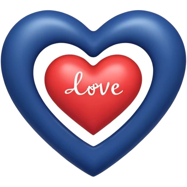 Dark Blue heart with the words Love You Ry in the middle  emoji
