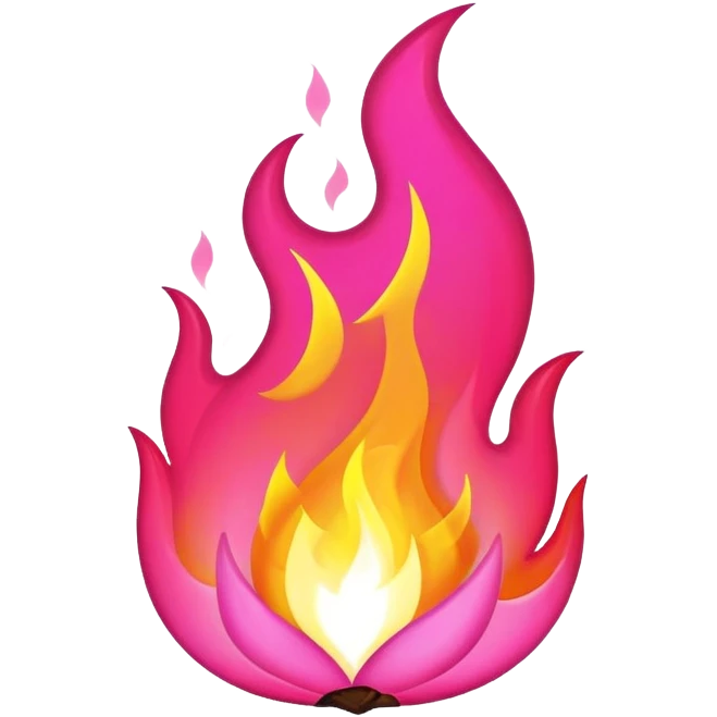 Pink fire emoji