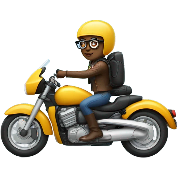 Nerd riding a motorcycle  emoji