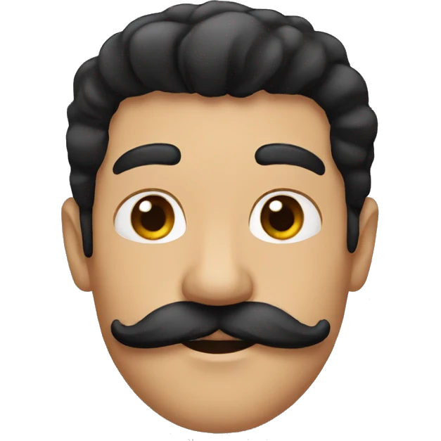 black hair moustache emoji