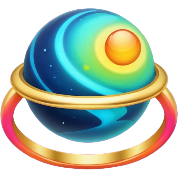 gradient planet planet with ring, glowing emoji