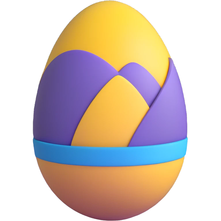 yellow and blue Easter egg emoji