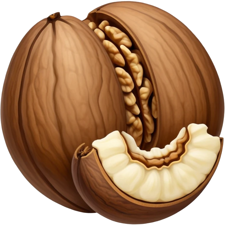 simple walnut laying on the side no face emoji