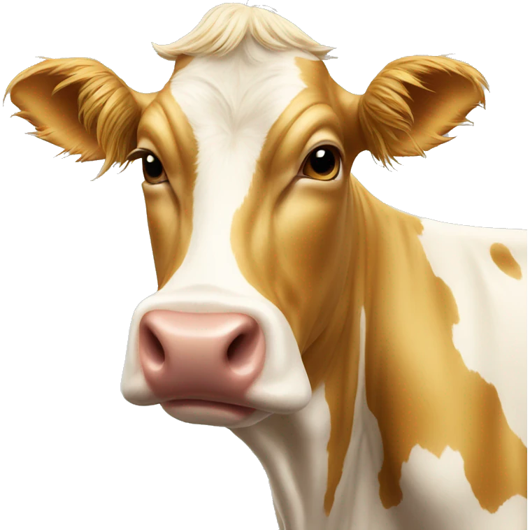 Golden-haired dairy cow emoji