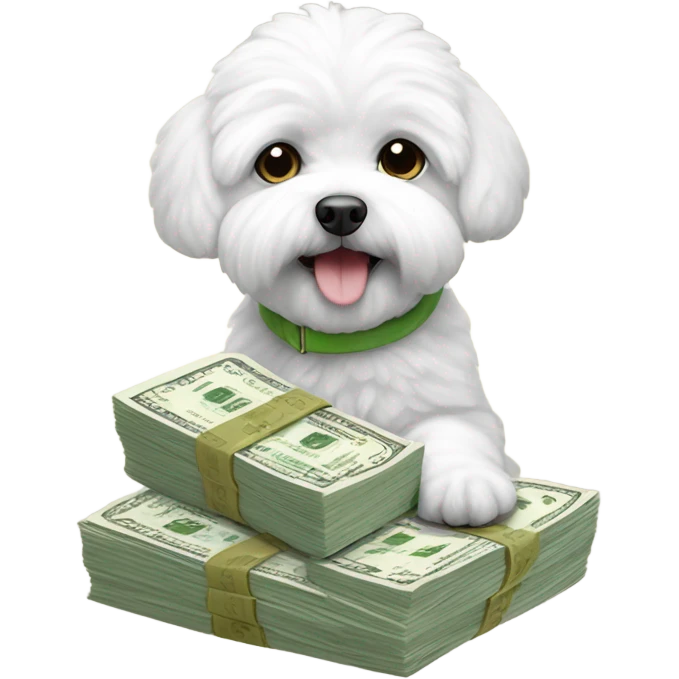 Maltese Bichon buying with money  emoji