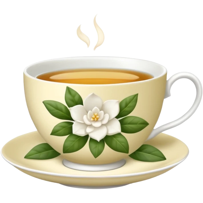 White gardenia tea cup emoji