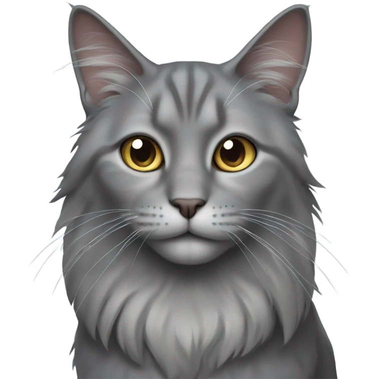 fold-eared long-haired gray cat emoji