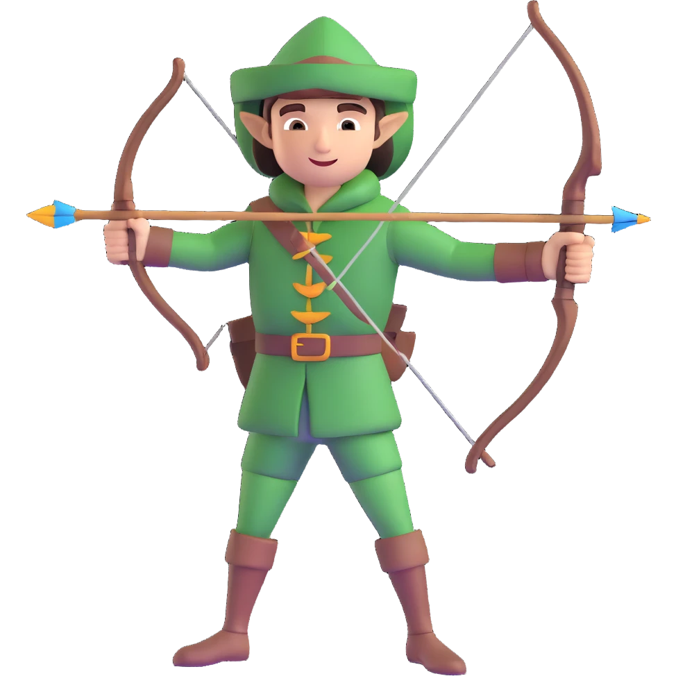 Robin Hood with bow and arrow emoji