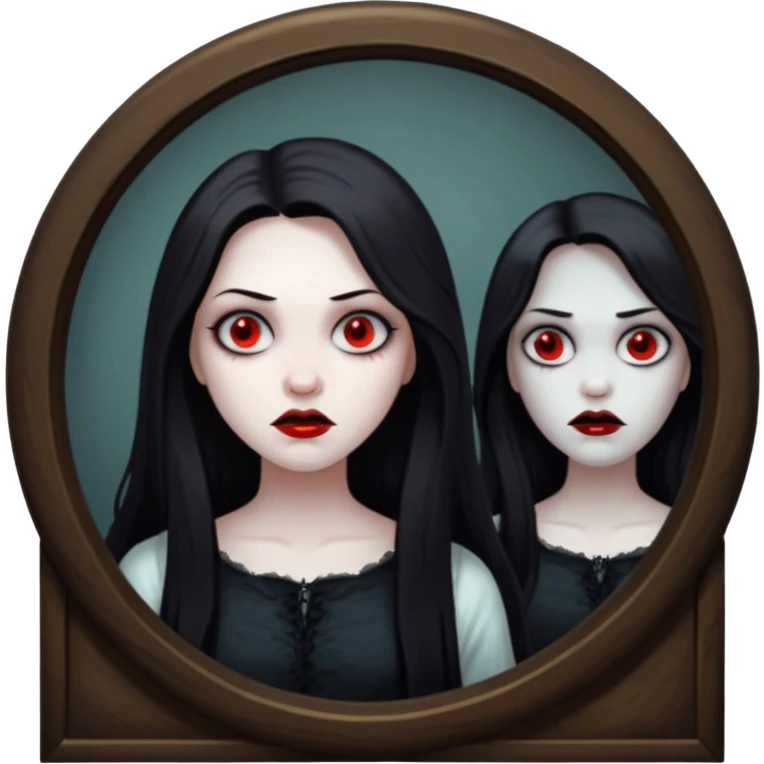 Spooky killer on mirror behind woman emoji
