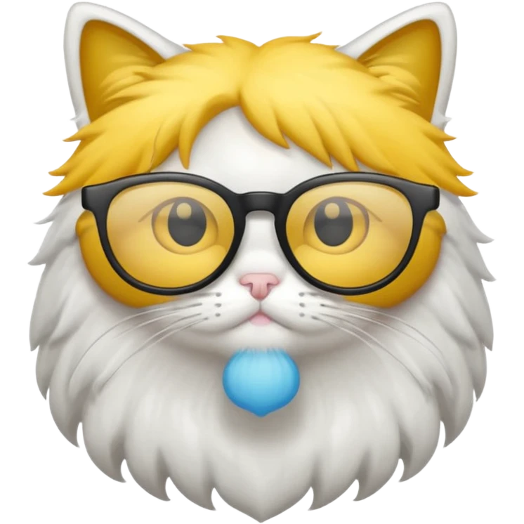 chat blanc à lunette opaque emoji