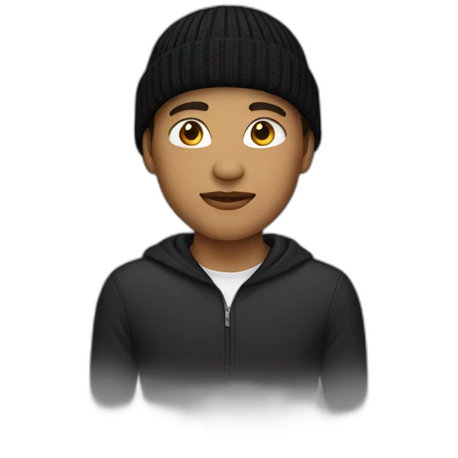 Light skin man with black beanie emoji