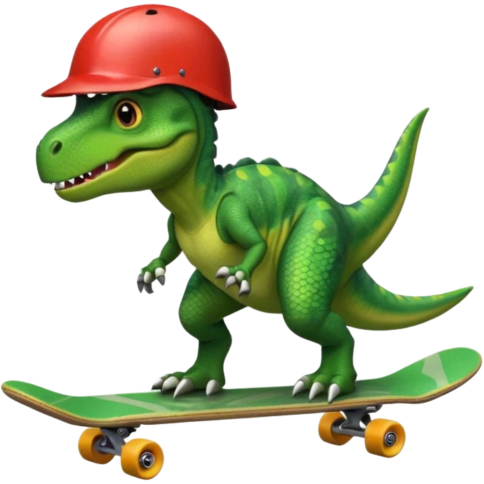 Dinosaur on a skateboard emoji